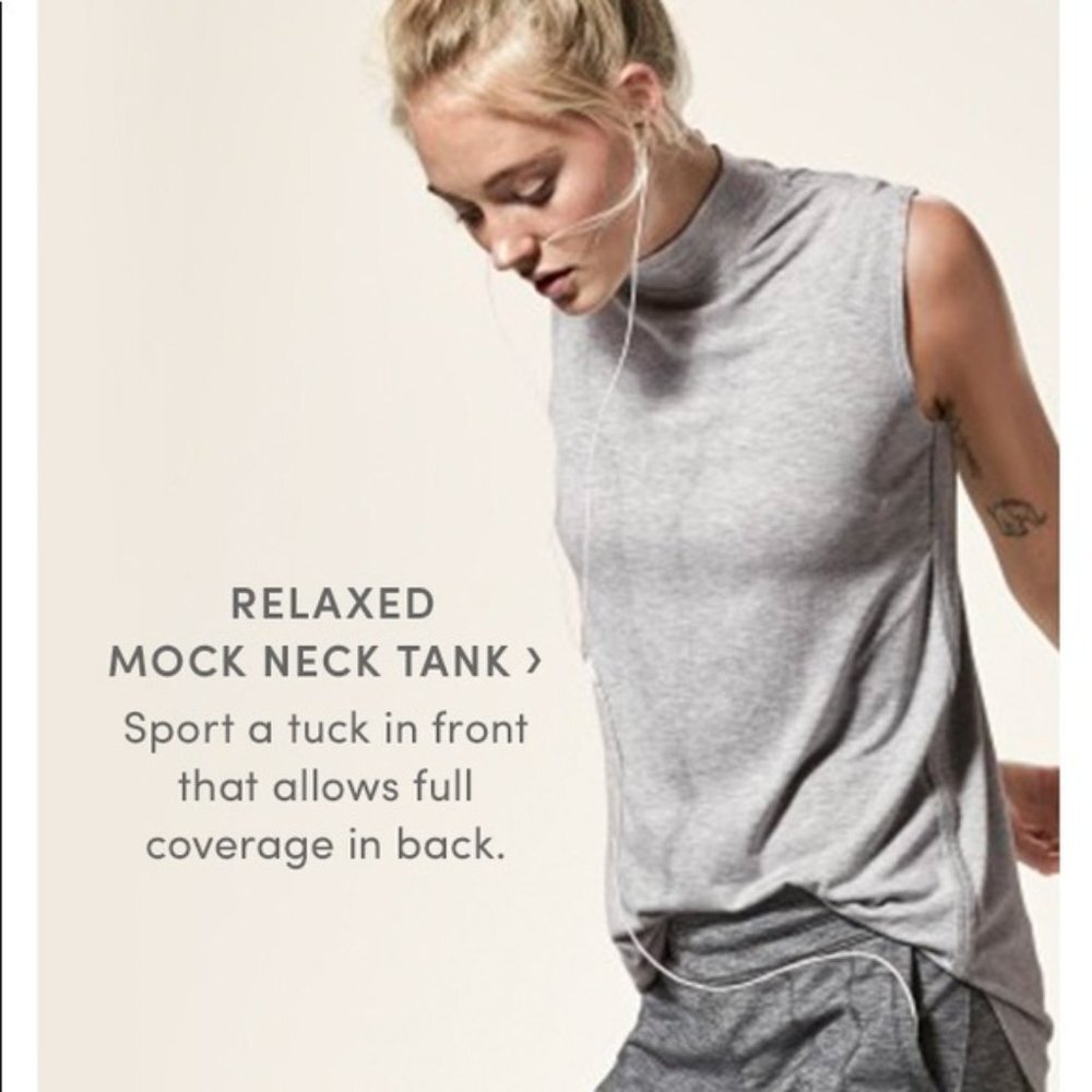 Athleta Threadlight Relaxed Mock Neck Tank